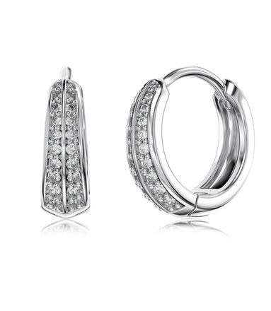 Hoop earrings made of 926 sterling silver zirconia stones