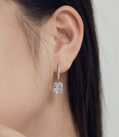 Hanging earrings made of 925 sterling silver with zirconia