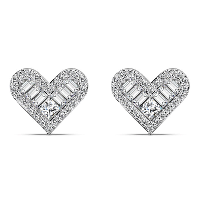Pure Heart heart earrings made of 925 silver with zirconia stones