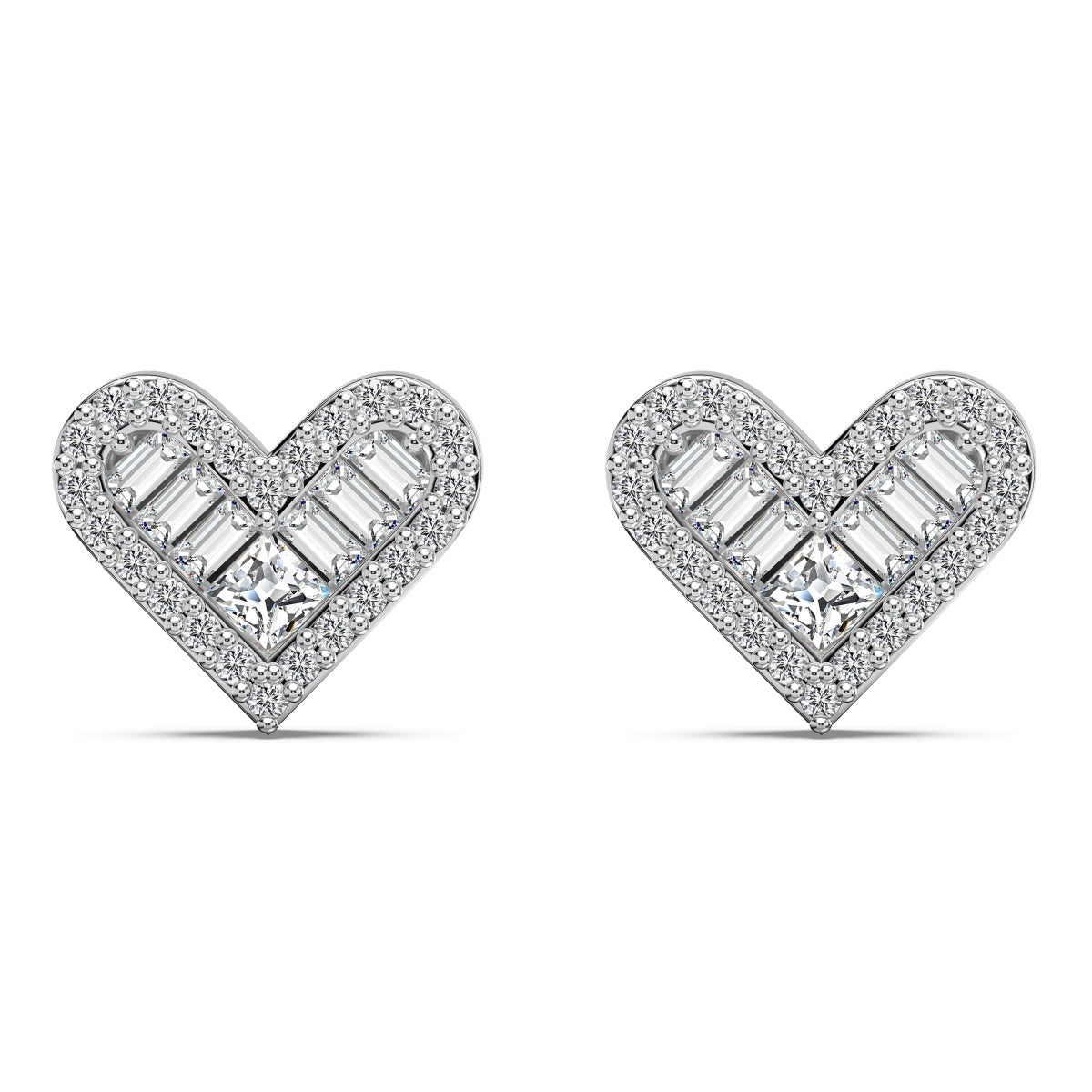 Pure Heart heart earrings made of 925 silver with zirconia stones