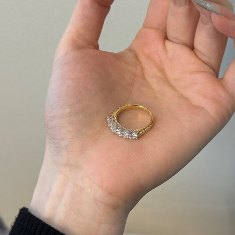 925 silver ring gold-plated with sparkling zirconia stones