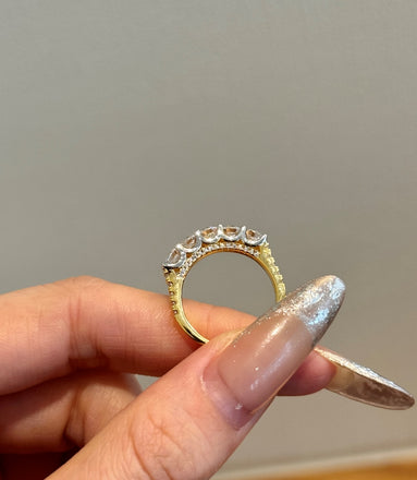 925 silver ring gold-plated with sparkling zirconia stones