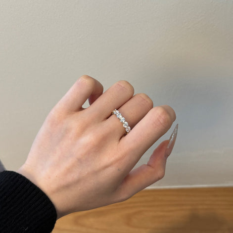 925 silver ring gold-plated with sparkling zirconia stones