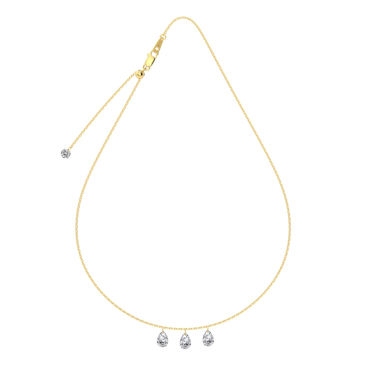 قلادة مطلية بالذهب عيار 14 مصنوعة من الفضة 925 مع أحجار الزركونيا