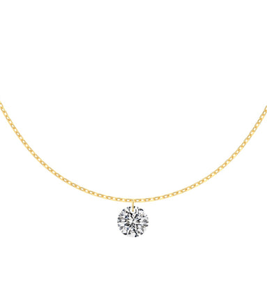 Elegant back chain 925 Sterling Silver - 14K gold plated with round zirconia