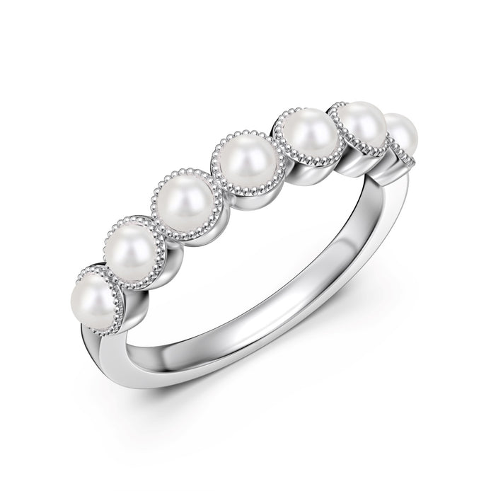 Pearl silver ring 925 with zirconia stones