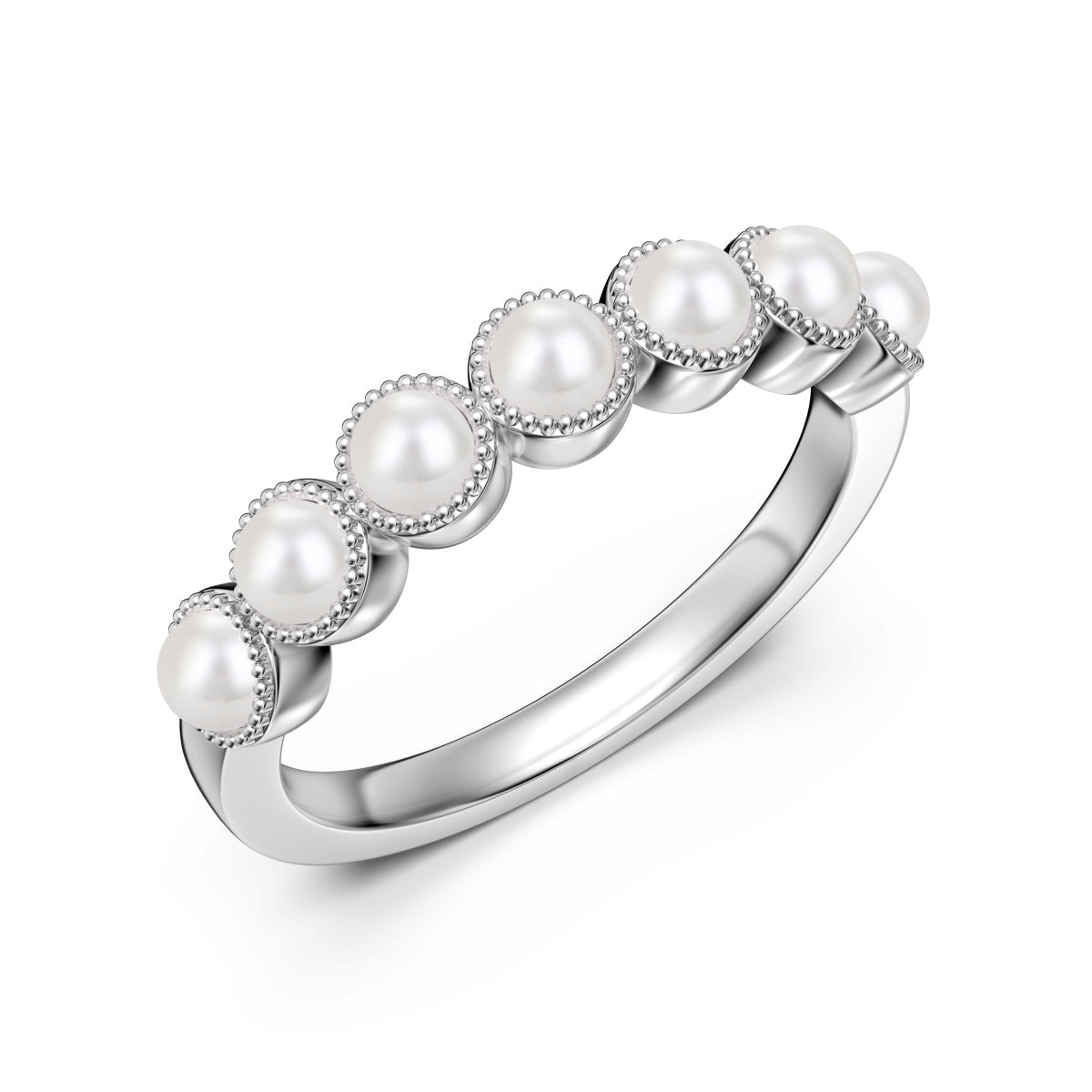 Pearl silver ring 925 with zirconia stones