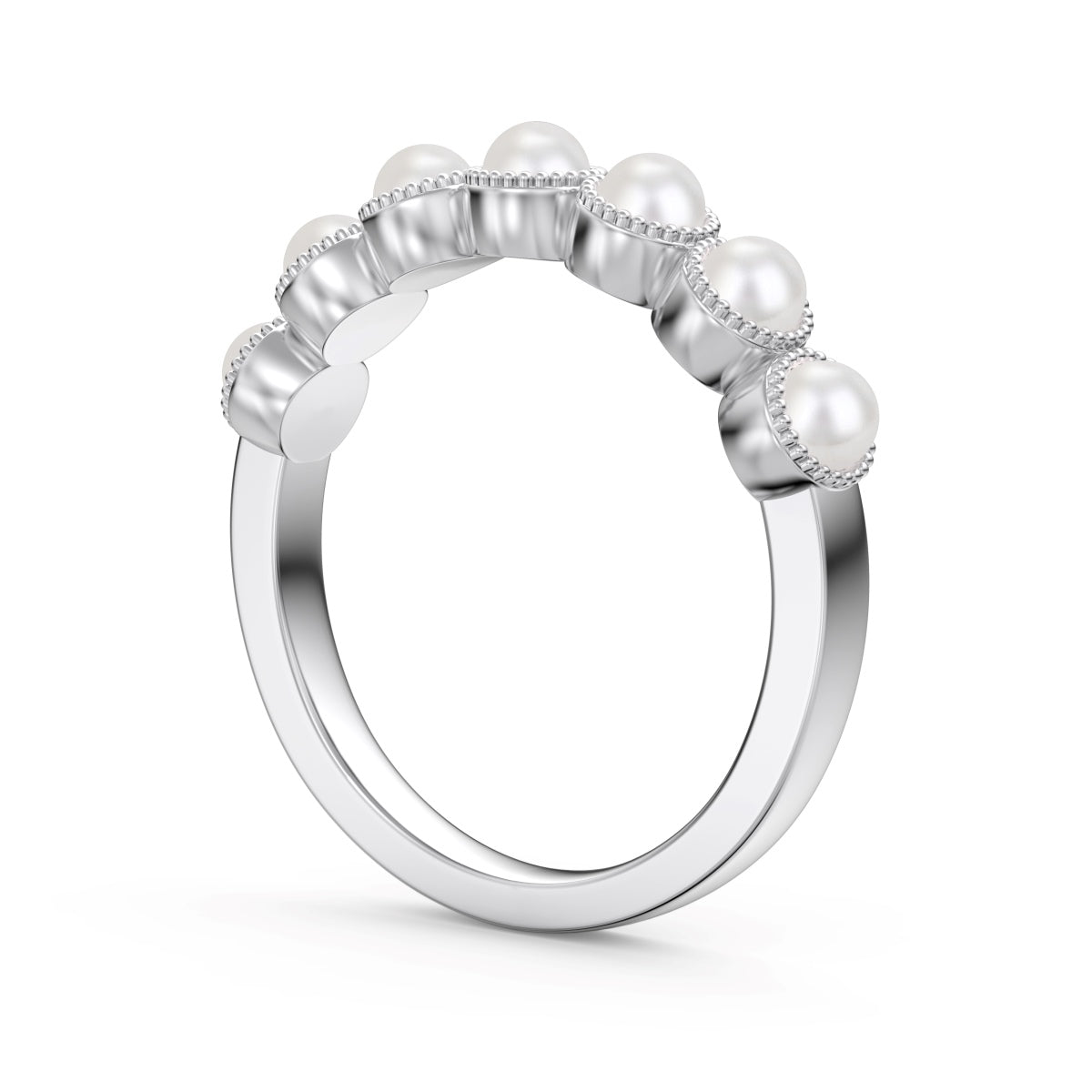 Pearl silver ring 925 with zirconia stones