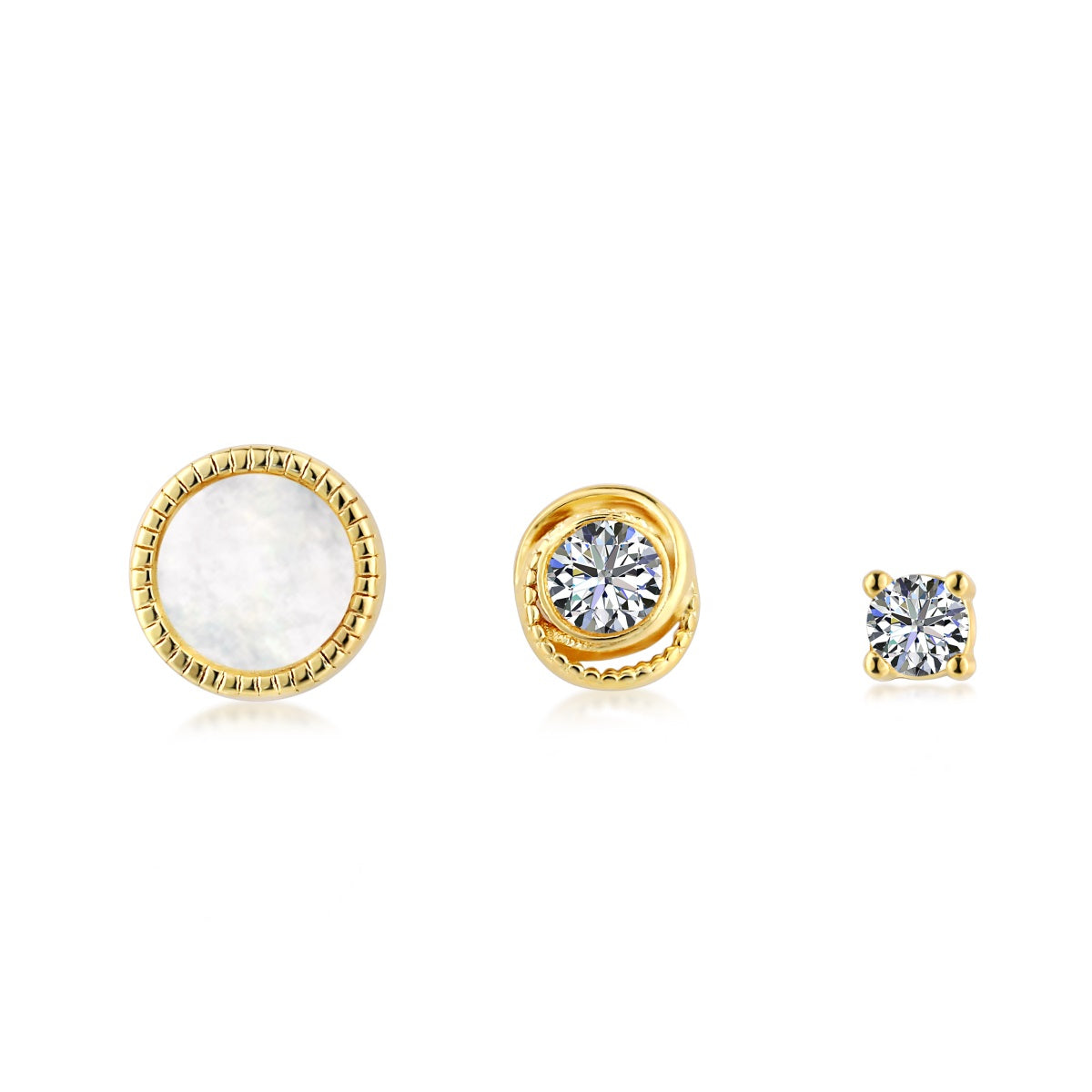 18K gold-plated earring set - Ear Stacking Trio