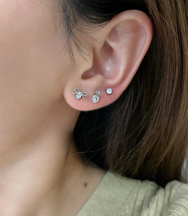 Stud earrings set 925 sterling silver - Ear Stacking Trio "Romantic"