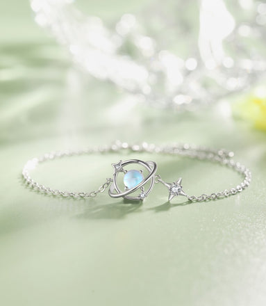 Galaxy Bracelet 925 Silver- Blue Ubiverse Design Adjustable