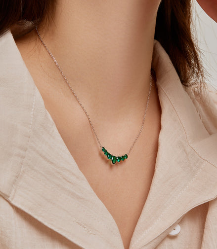 925 Sterling silver chain with green zirconia