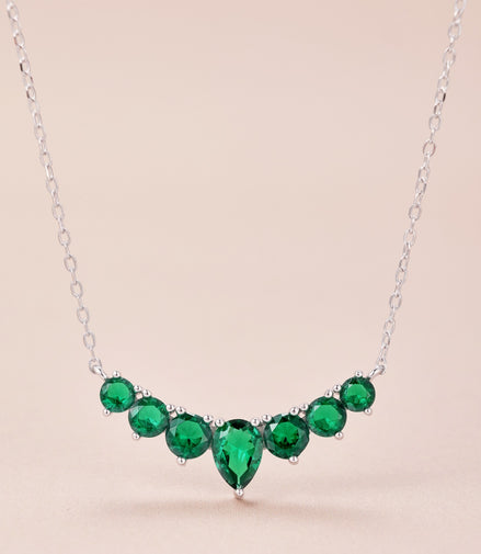 925 Sterling silver chain with green zirconia