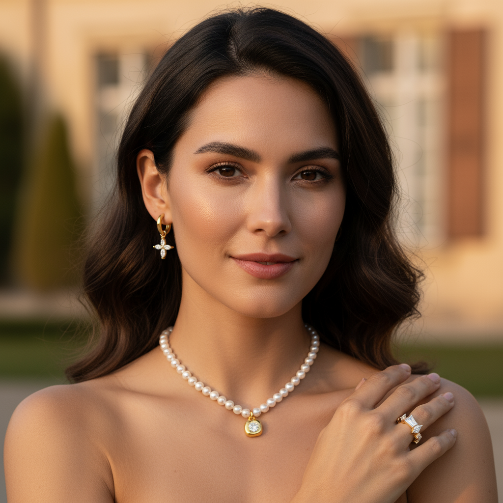 Realistisches Model 3 mit Schmuck