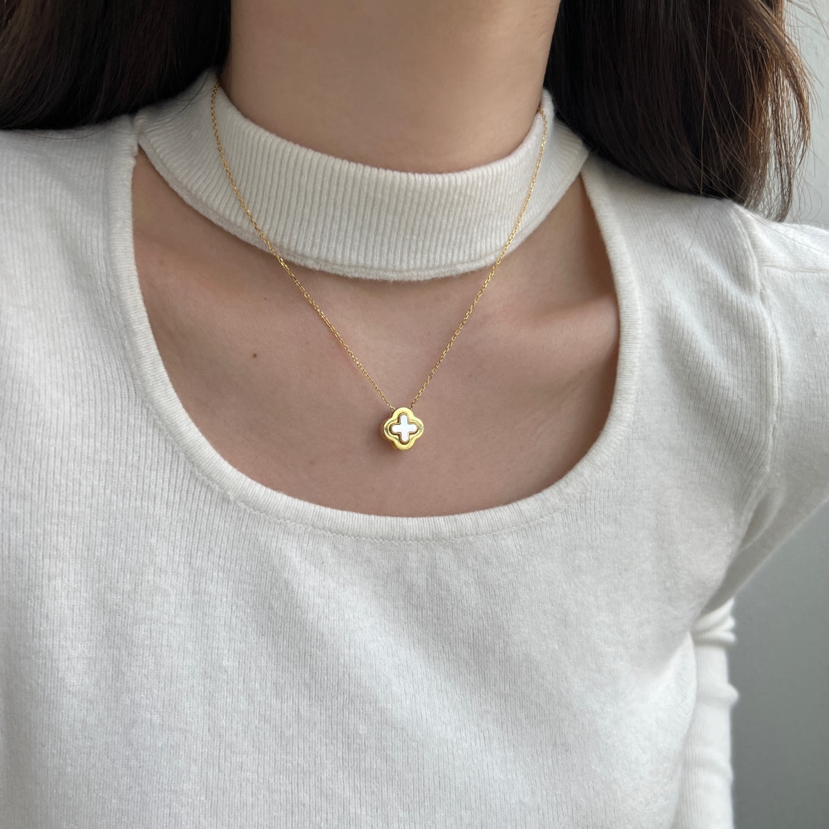 Exclusive 2 in 1 chain 925 silver, 18K gold plated with sparkling zirconia stones