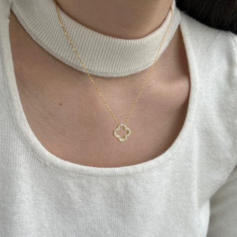 Exclusive 2 in 1 chain 925 silver, 18K gold plated with sparkling zirconia stones