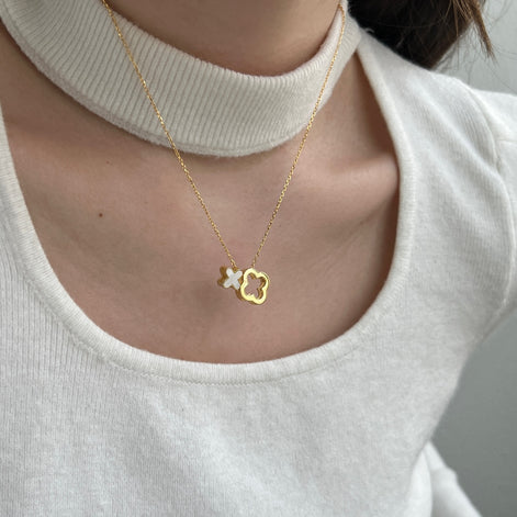 Exclusive 2 in 1 chain 925 silver, 18K gold plated with sparkling zirconia stones