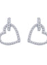 Heart earrings made of 925 silver with zirconia stones
