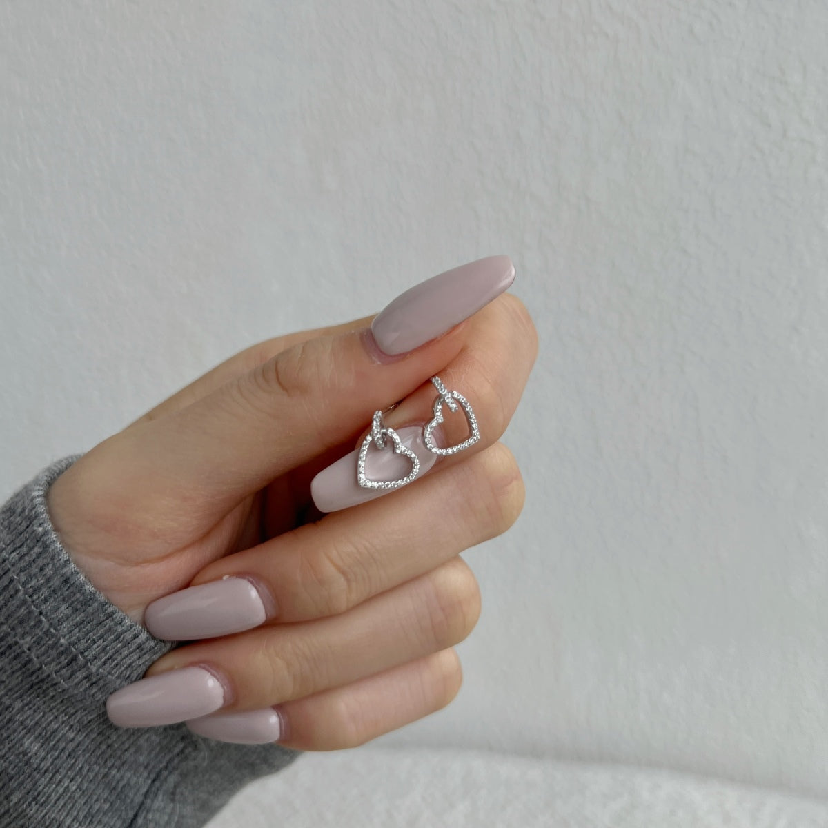 Heart earrings made of 925 silver with zirconia stones