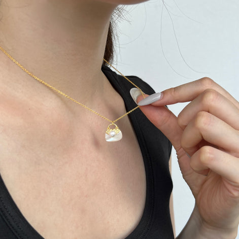 925 silver chain with handbag pendant 18K gold-plated