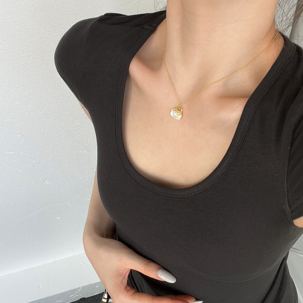 925 silver chain with handbag pendant 18K gold-plated