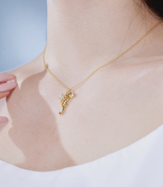 18K gold-plated chain made of 925 sterling silver with maritime pendants