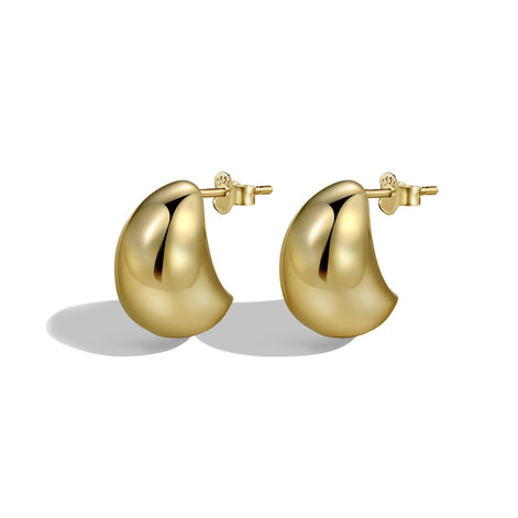 Chunky hoop earrings 18K gold-plated made of 925 silver