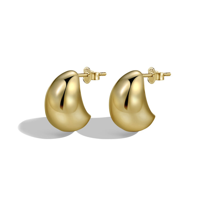 Chunky hoop earrings 18K gold-plated made of 925 silver