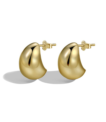 Chunky hoop earrings 18K gold-plated made of 925 silver