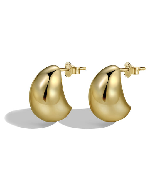 Chunky hoop earrings 18K gold-plated made of 925 silver