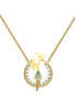 18K gold-plated chain made of 925 sterling silver with mother-child pendant &amp; zirconia
