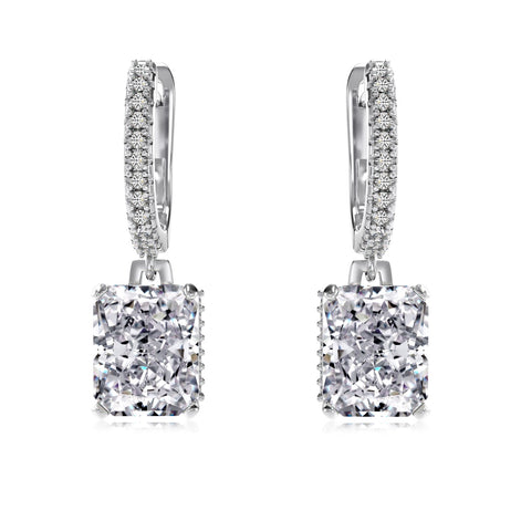 Hanging earrings made of 925 sterling silver with zirconia