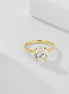 18K gold-plated 925 silver solitaire ring with large zirconia