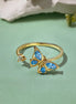 925 Silver Adjustable Butterfly Ring 18K Gold Plated