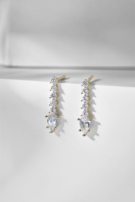 Earrings made of 925 silver gold-plated with zirconia stones