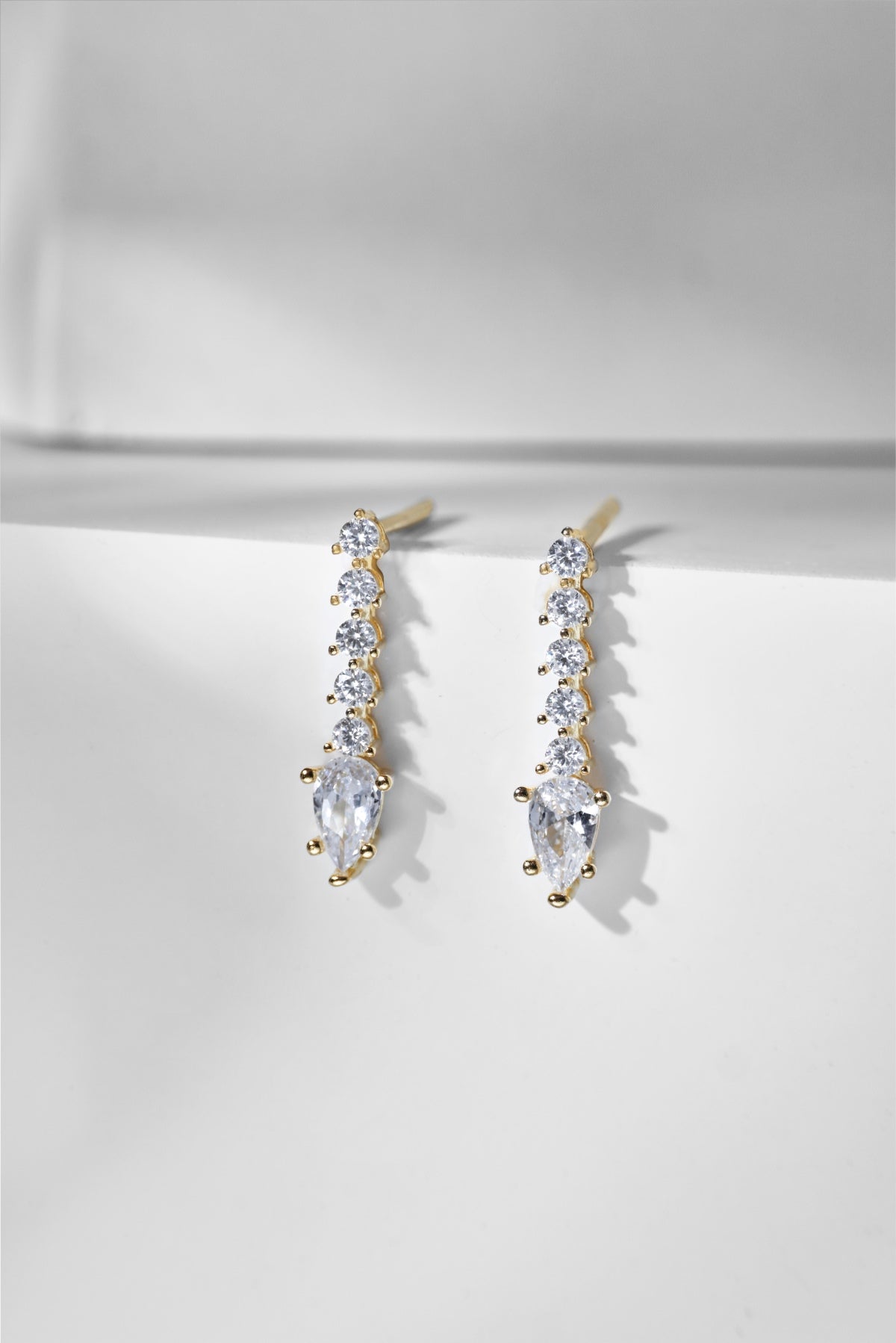 Earrings made of 925 silver gold-plated with zirconia stones