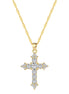 18K gold-plated cross necklace with zirconia