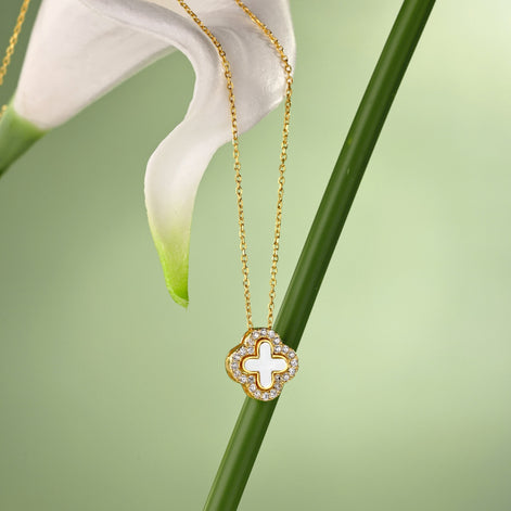 Exclusive 2 in 1 chain 925 silver, 18K gold plated with sparkling zirconia stones