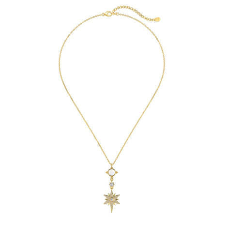 18K gold-plated chain made of 925 sterling silver with opal and zirconia pendants