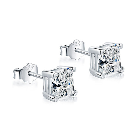 Stud earrings 925 Sterling Silver - Square Zirconia