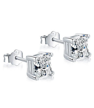 Stud earrings 925 Sterling Silver - Square Zirconia