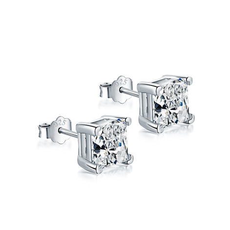 Stud earrings 925 Sterling Silver - Square Zirconia