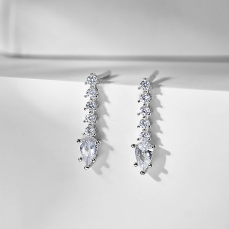 Earrings made of 925 silver gold-plated with zirconia stones