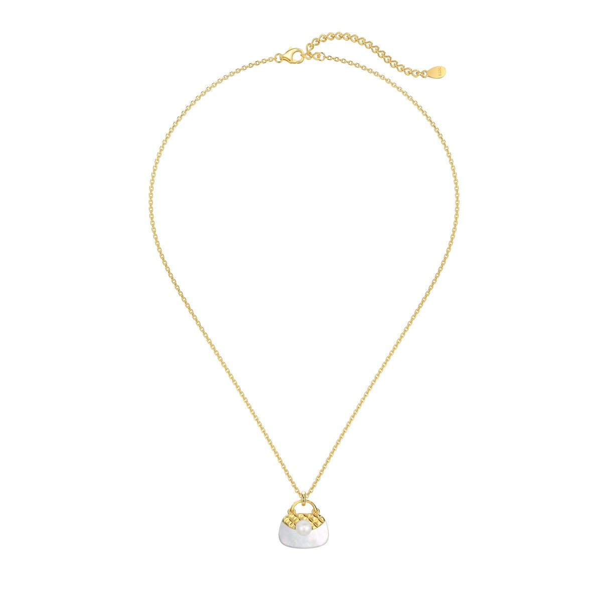 925 silver chain with handbag pendant 18K gold-plated