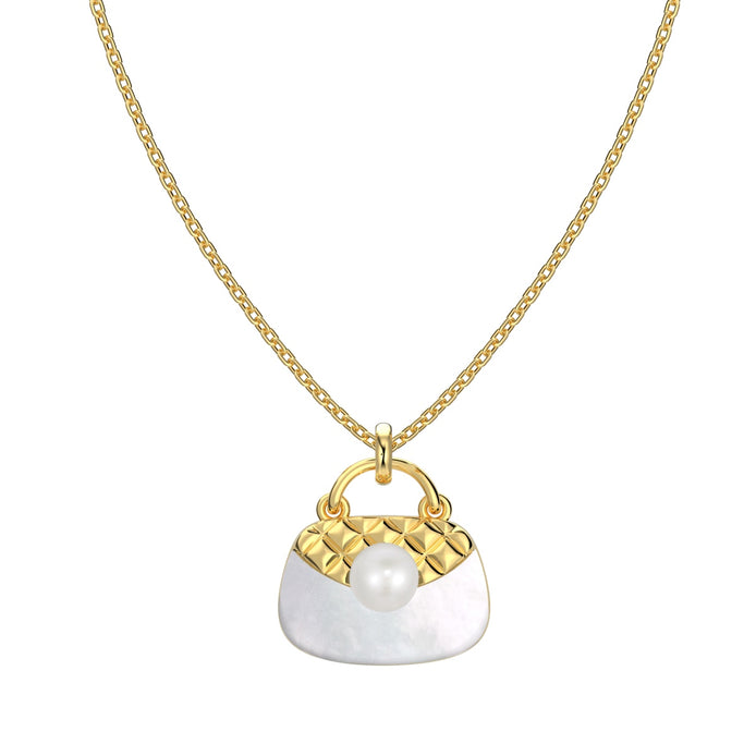 925 silver chain with handbag pendant 18K gold-plated