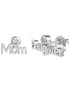 Stud earrings 925 silver Mom&amp;Daughter with zirconia stone