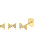 18K gold-plated ear stud set - Ear Stacking Trio "Bow Collection"