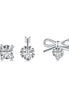 Stud earrings set 925 sterling silver - Ear Stacking Trio "Romantic"