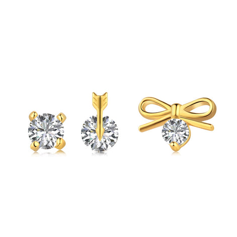 18K gold-plated earring set - Ear Stacking Trio "Romantic"