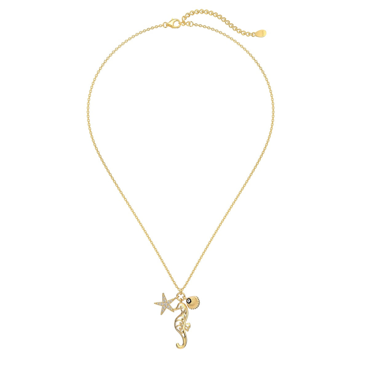 18K gold-plated chain made of 925 sterling silver with maritime pendants